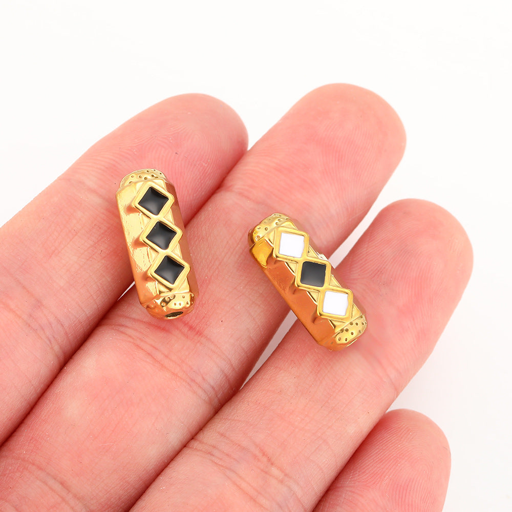 Stainless steel oil drop casting large hole beads DIY bracelet accessories key ring pendant jewelry pendant beaded material