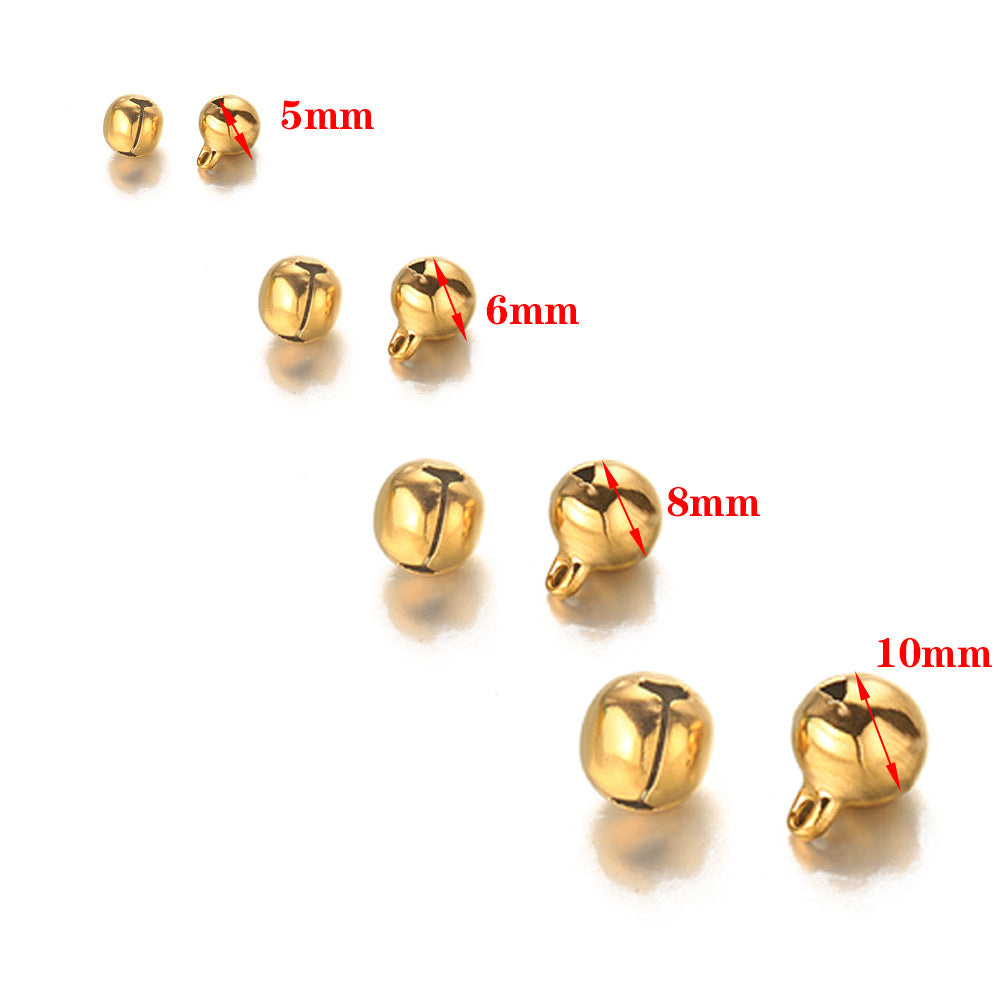 Stainless steel hollow bell pendant pendant DIY jewelry accessories pendant small pendant pendant accessories