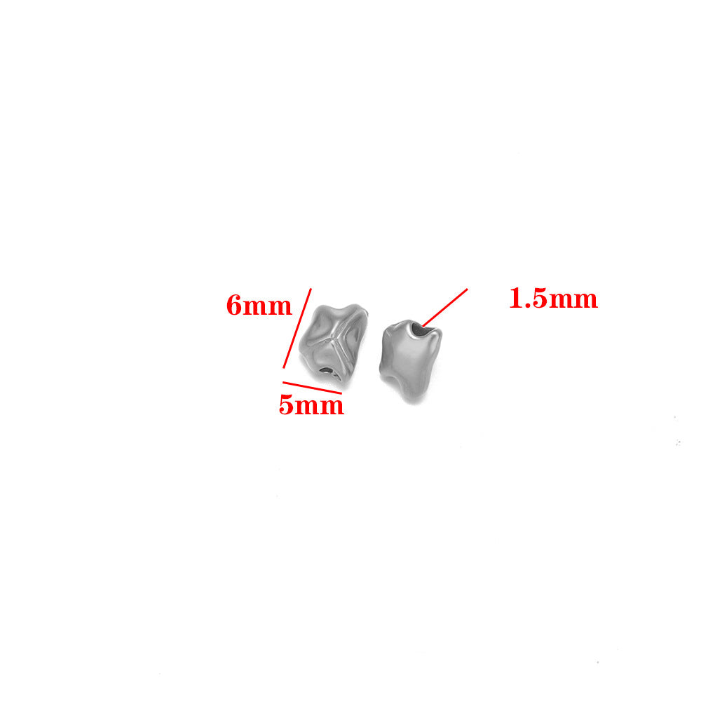 Stainless steel bead spacer loose beads DIY handmade necklace bead accessories pendant color retention waterproof furnace bead spacer accessories DIY