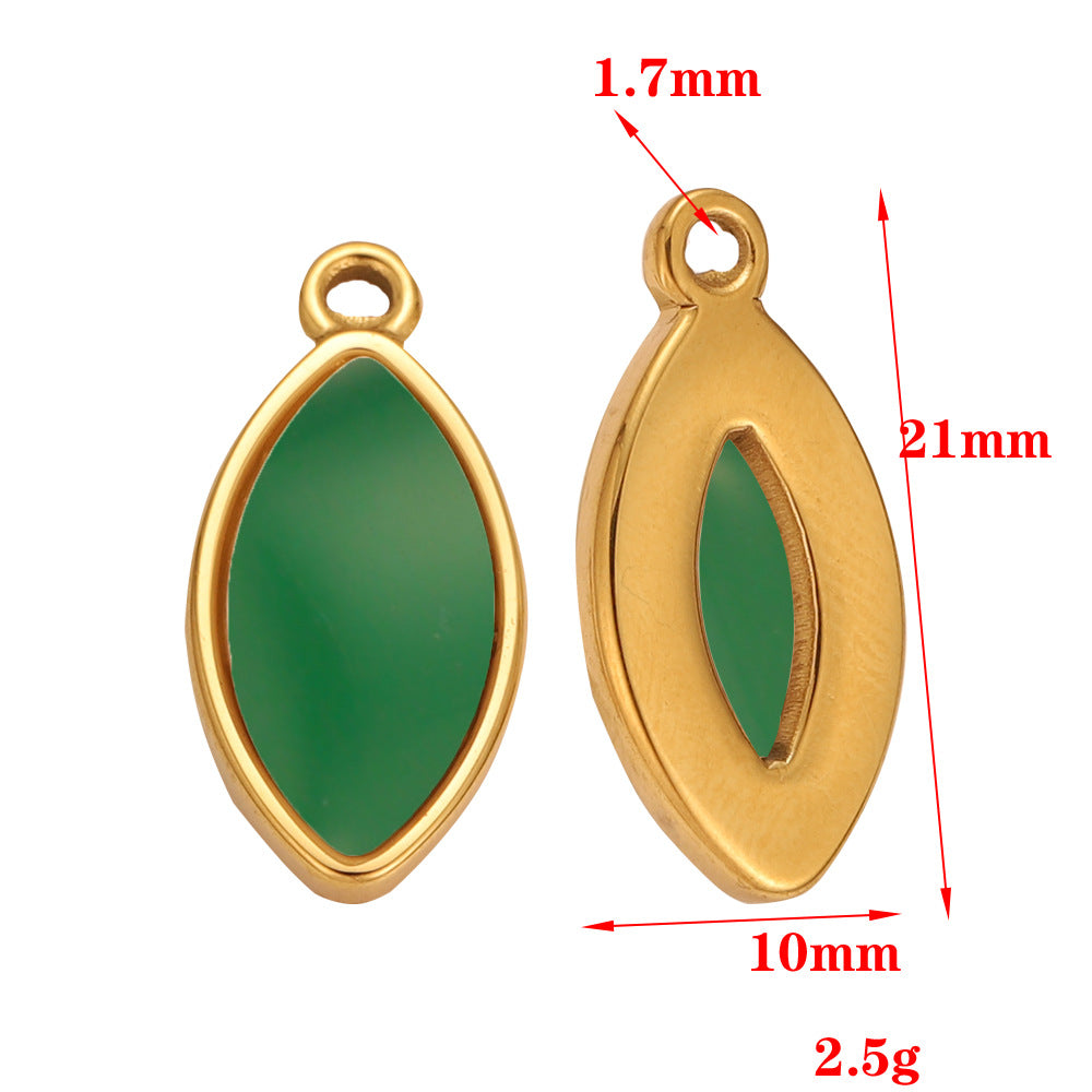 Stainless steel natural stone pendant DIY jewelry accessories pendant bracelet necklace vacuum plated pendant accessories pendant