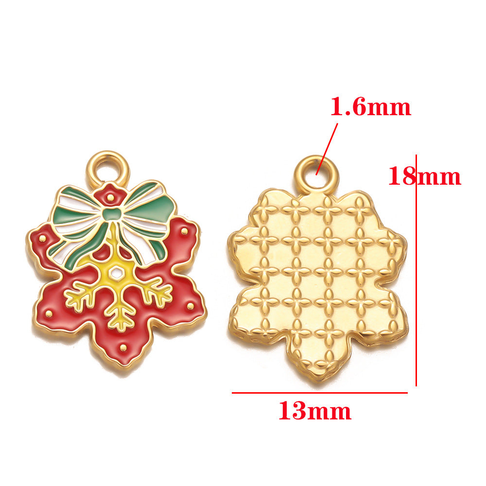 European and American stainless steel pendant furnace Christmas series accessories pendant DIY jewelry accessories small pendant bracelet pendant