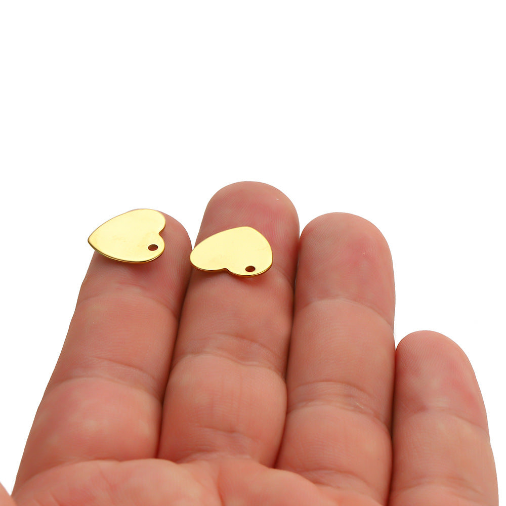Stainless steel love single hole pendant DIY jewelry accessories connecting piece small pendant tail piece handmade jewelry accessories