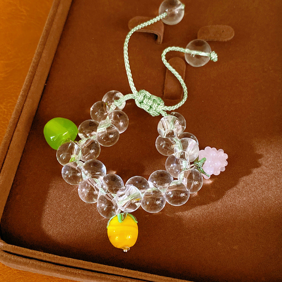 Glass beaded pear bracelet light luxury niche high-end bracelet pastoral temperament fashion vacation accessories jewelry