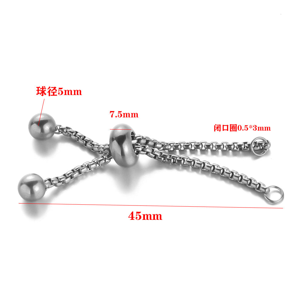 Stainless steel push-pull bracelet vacuum gold-plated ring accessories 45mm stretchable jewelry ring accessories telescopic rubber ring
