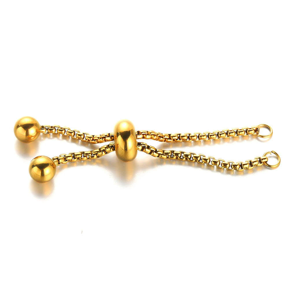 Stainless steel push-pull bracelet vacuum gold-plated ring accessories 45mm stretchable jewelry ring accessories telescopic rubber ring
