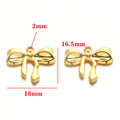 Stainless steel bow pendant DIY jewelry accessories pendant does not fade Titanium steel bracelet necklace accessories pendant