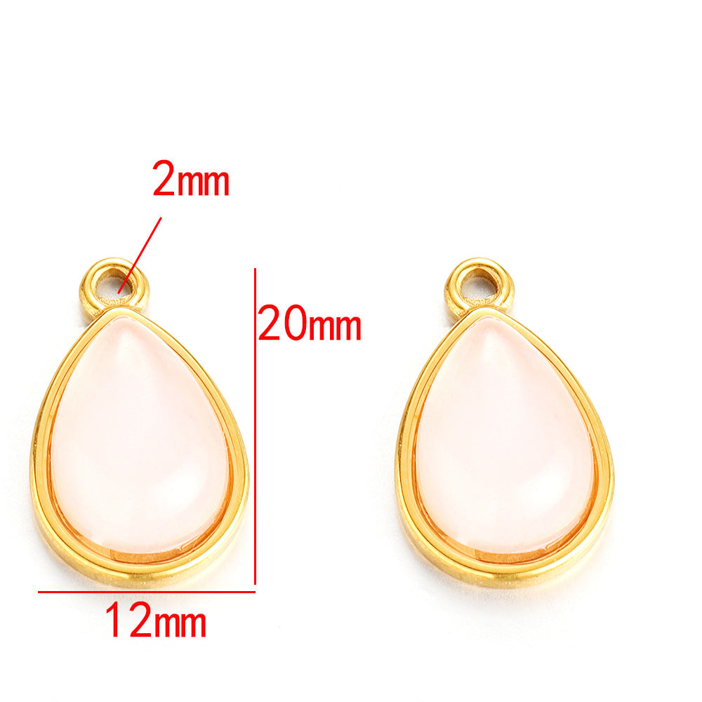 Natural stone stainless steel pendant 18k real gold titanium steel pendant pendant bracelet necklace stainless steel pendant material