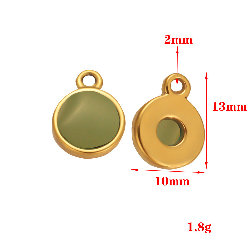 New European and American pendants, stainless steel natural stone necklaces, pendants, DIY jewelry accessories, small pendants, pendants wholesale.