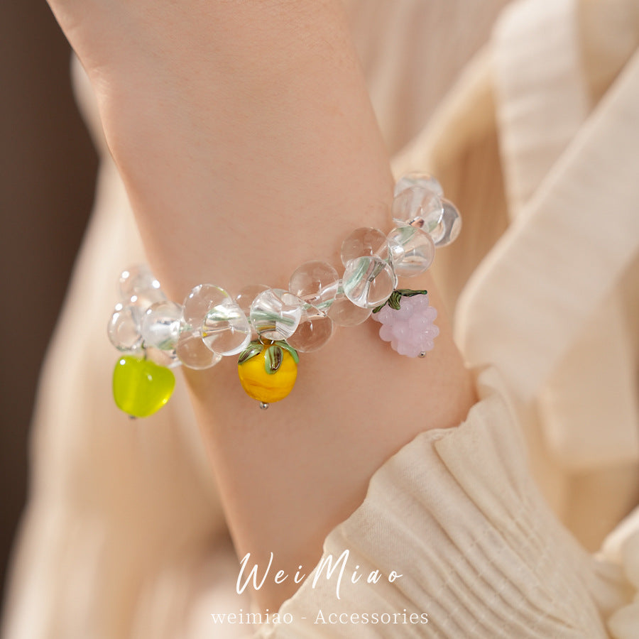 Glass beaded pear bracelet light luxury niche high-end bracelet pastoral temperament fashion vacation accessories jewelry