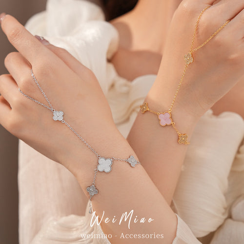 18k Real Gold Electroplated Zircon Ring Integrated Bracelet Light Luxury Niche Bracelet Personality Temperament Fashion Jewelry google map