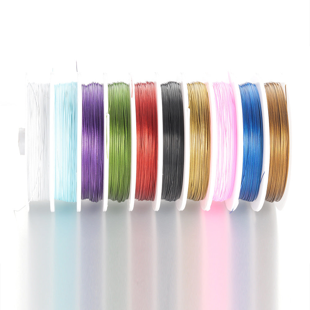 Stainless steel mixed color steel wire rope jewelry necklace accessories beaded rope accessories handmade DIY flexible wire color-retaining titanium steel rope