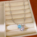 Zircon Flower Kitten Love Pearl Necklace Light Luxury Niche Clavicle Chain Casual Temperament Versatile Jewelry Set