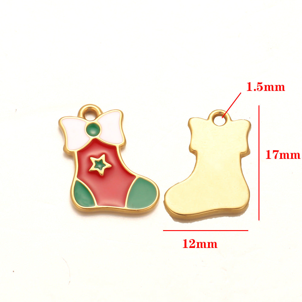 European and American stainless steel pendant furnace Christmas series accessories pendant DIY jewelry accessories small pendant bracelet pendant