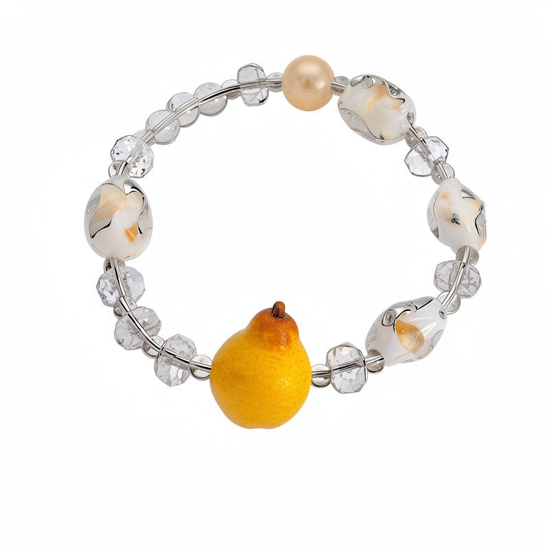 Glass beaded pear bracelet light luxury niche high-end bracelet pastoral temperament fashion vacation accessories jewelry