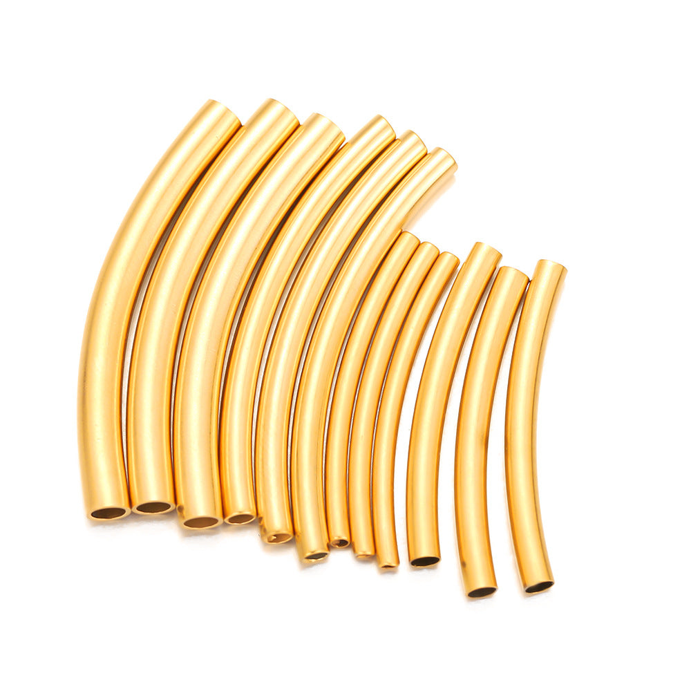 Stainless steel long pipe elbow jewelry accessories DIY bracelet accessories vacuum electroplating gold jewelry hollow pipe sleeve