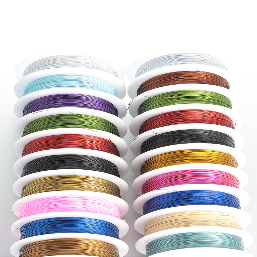 Stainless steel mixed color steel wire rope jewelry necklace accessories beaded rope accessories handmade DIY flexible wire color-retaining titanium steel rope