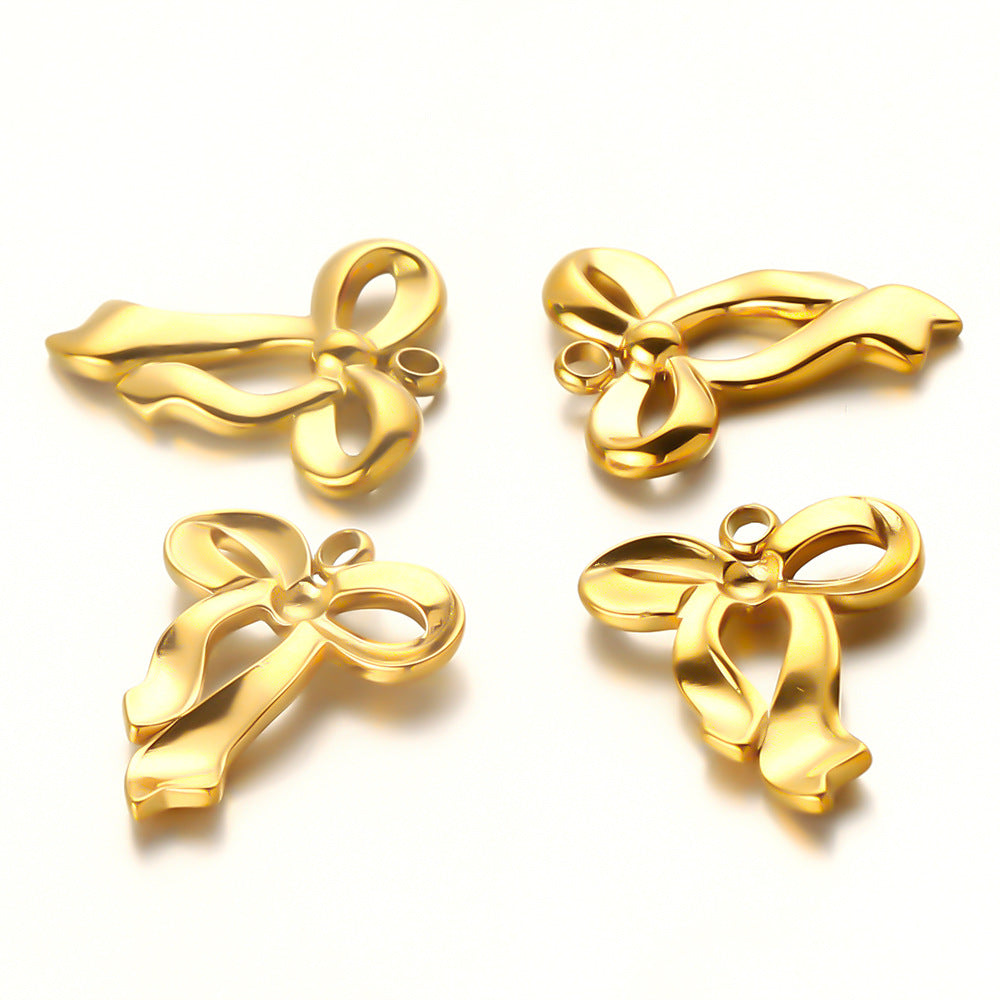 Titanium steel various bow pendants DIY jewelry accessories handmade necklaces bracelets pendants accessories pendants