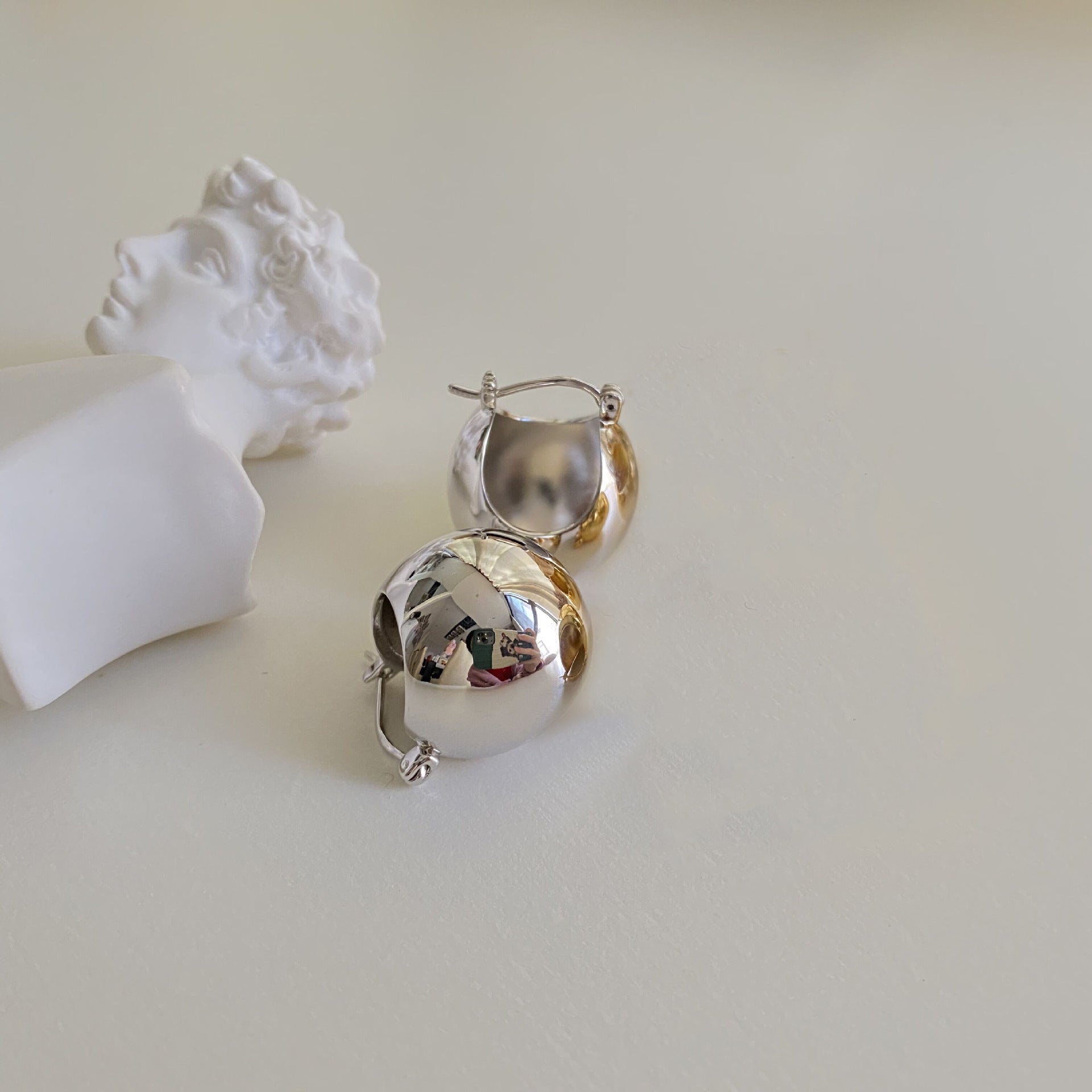Sterling Silver Metal Earrings - Premium Minimalist Luxury Studs