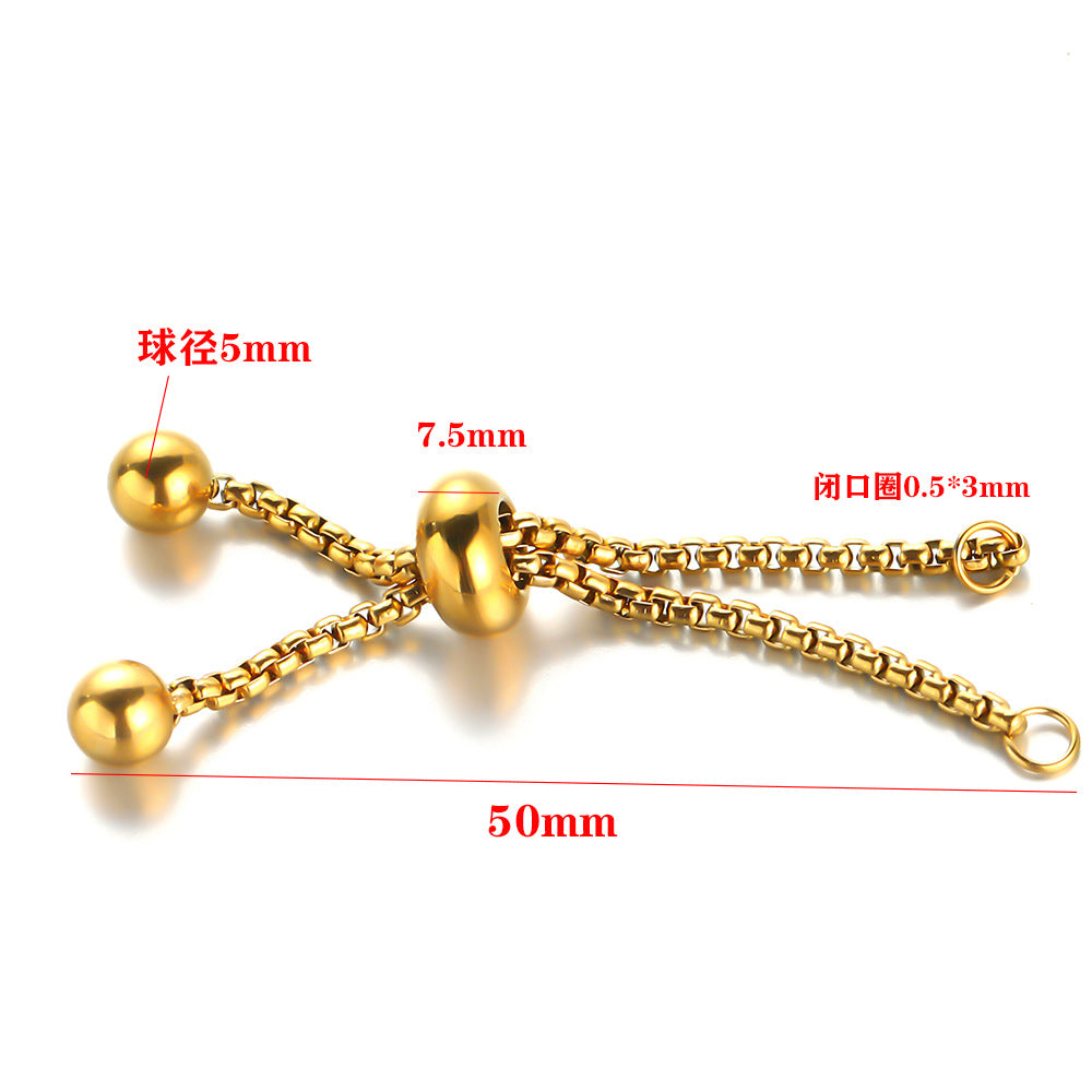 Stainless steel push-pull bracelet vacuum gold-plated ring accessories 45mm stretchable jewelry ring accessories telescopic rubber ring