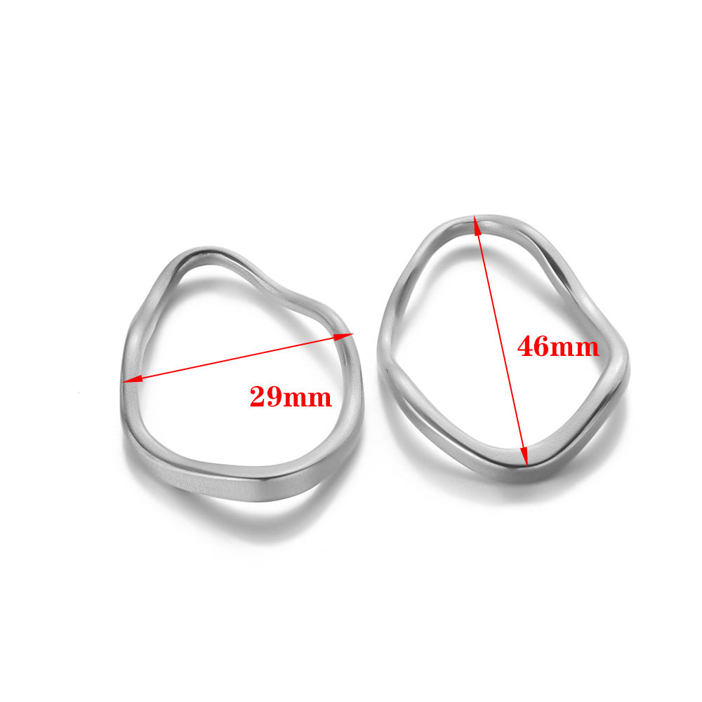 Stainless steel irregular oval earrings pendant DIY jewelry accessories do not fade oil pressure earrings pendant accessories