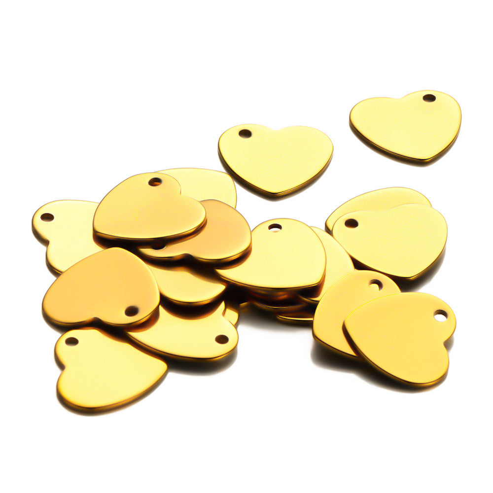 Stainless steel love single hole pendant DIY jewelry accessories connecting piece small pendant tail piece handmade jewelry accessories