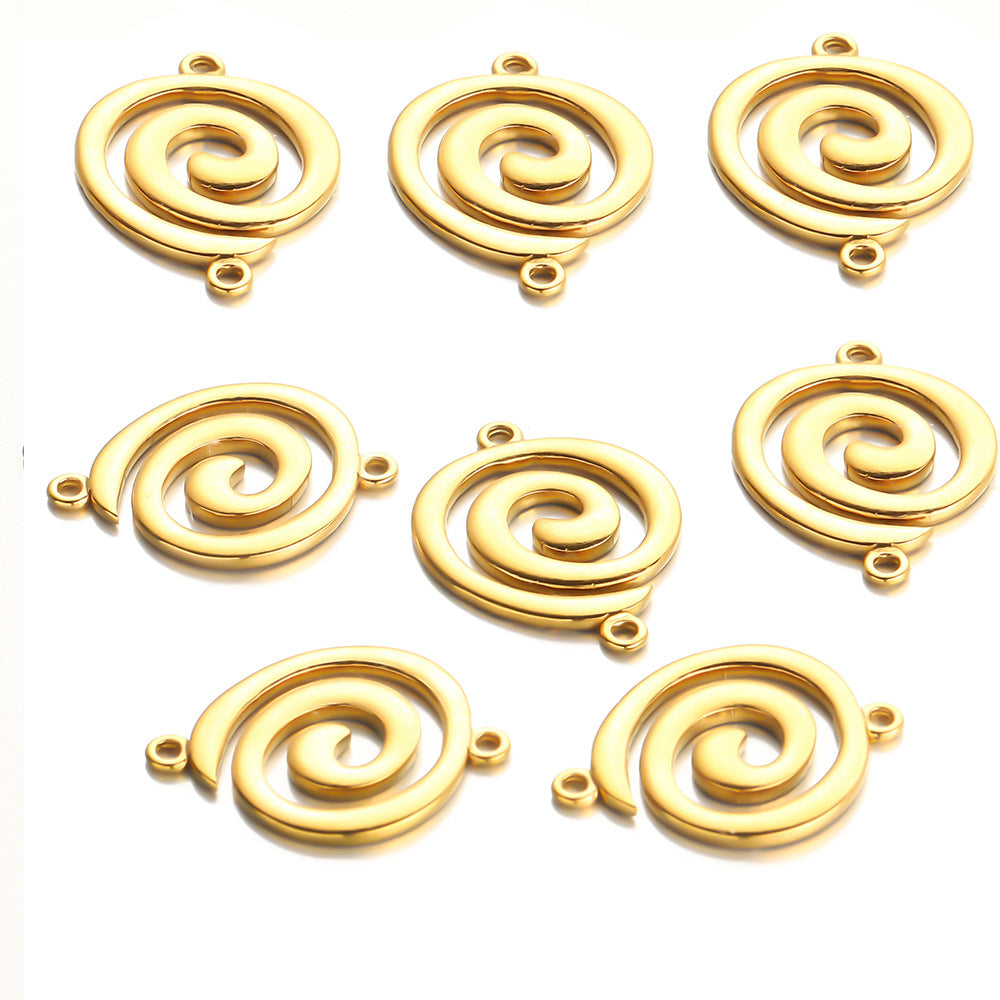 Stainless steel spiral mosquito coil pendant jewelry accessories DIY pendant bracelet necklace geometric pendant handmade accessories
