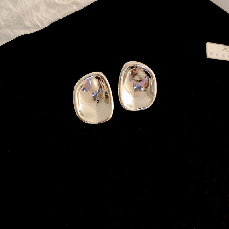 Sterling Silver Metal Earrings - Premium Minimalist Luxury Studs