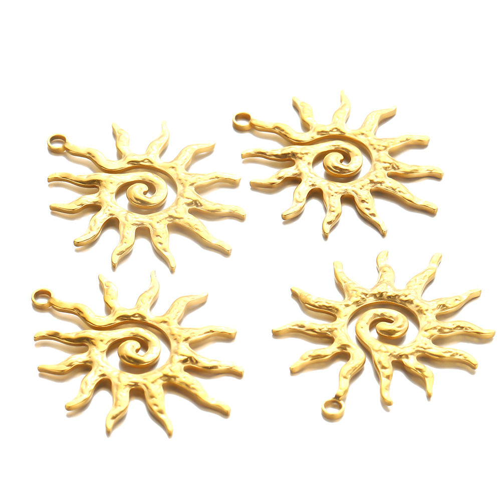 Vintage European and American stainless steel accessories spiral gold pendant jewelry pendant DIY necklace bracelet accessories pendant