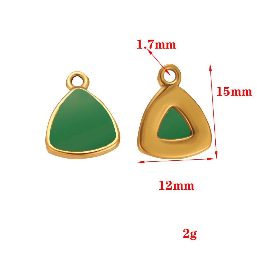 Stainless steel pendant natural stone European and American does not fade personalized pendant pendant necklace accessories rectangular pendant accessories