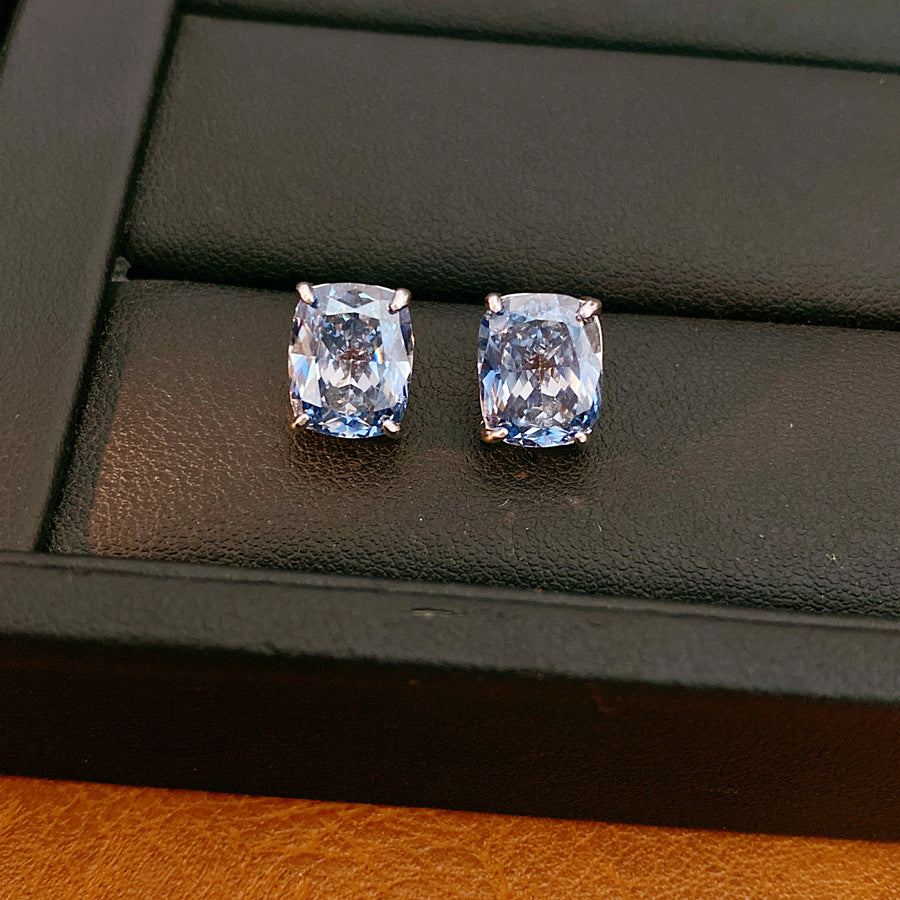 Geometric Zirconia Stud Earrings - Minimalist Luxury Statement Jewelry