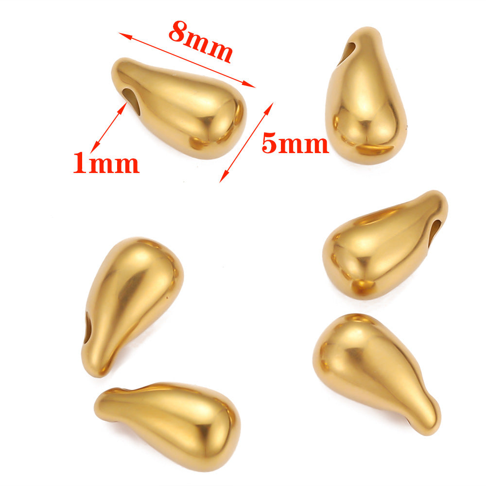 Stainless steel large water drop pendant accessories pendant bracelet necklace perforated water drop pendant accessories wholesale pendant