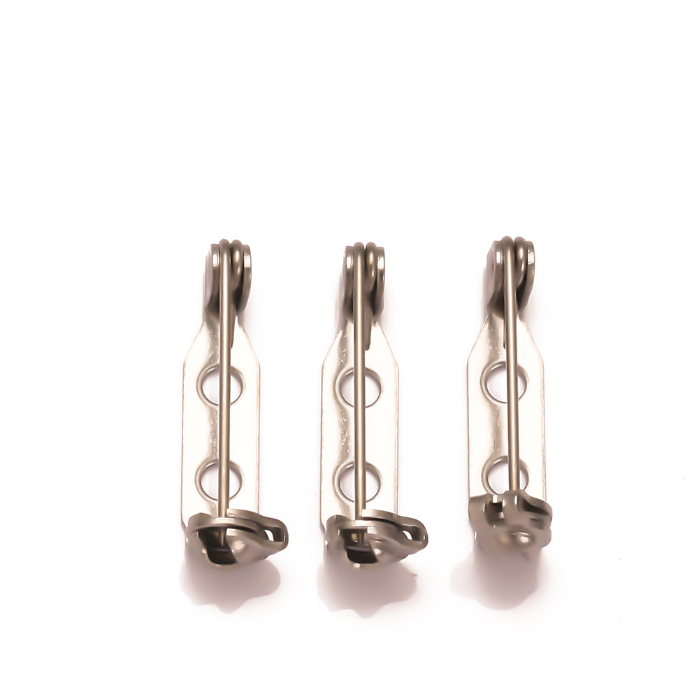 Stainless steel pin perforated brooch DIY accessories with lock head round hole brooch jewelry clothing anti-puncture hand safety needle