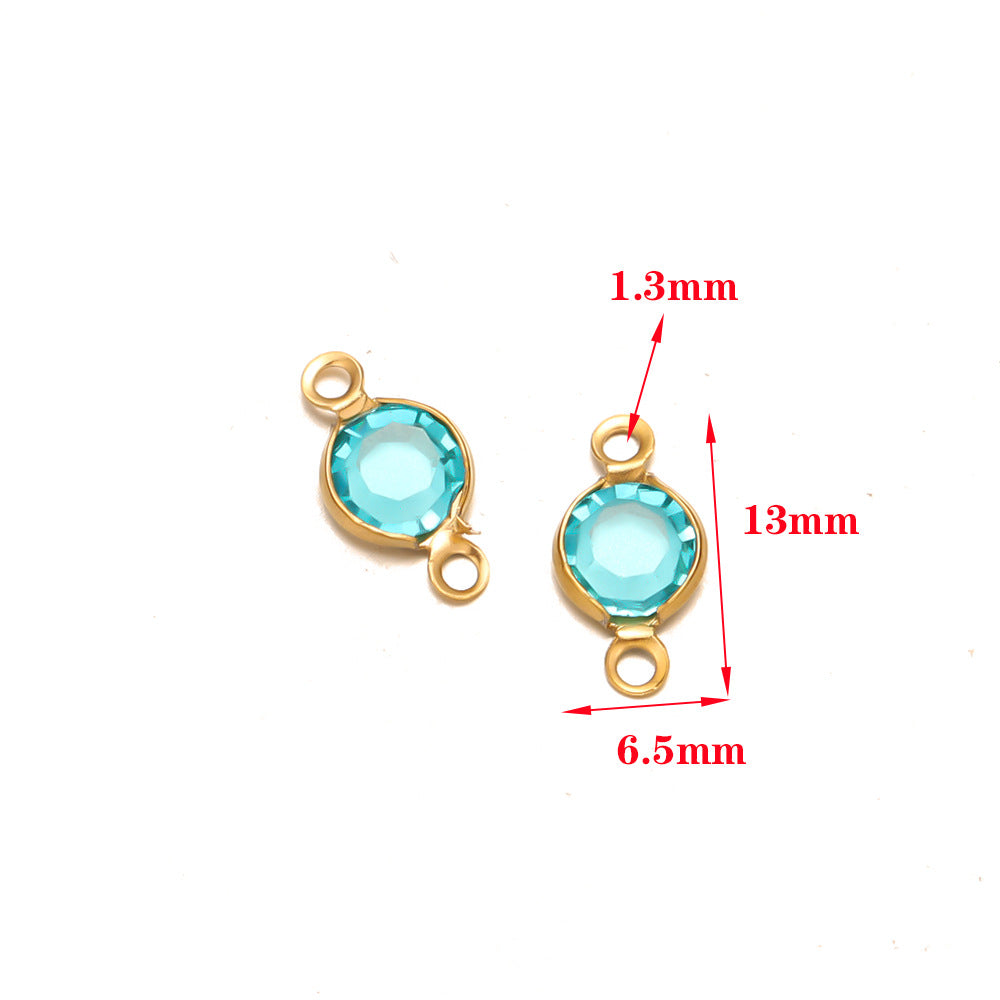 Stainless steel accessories crystal double hanging connector bracelet necklace DIY jewelry accessories connection pendant accessories wholesale