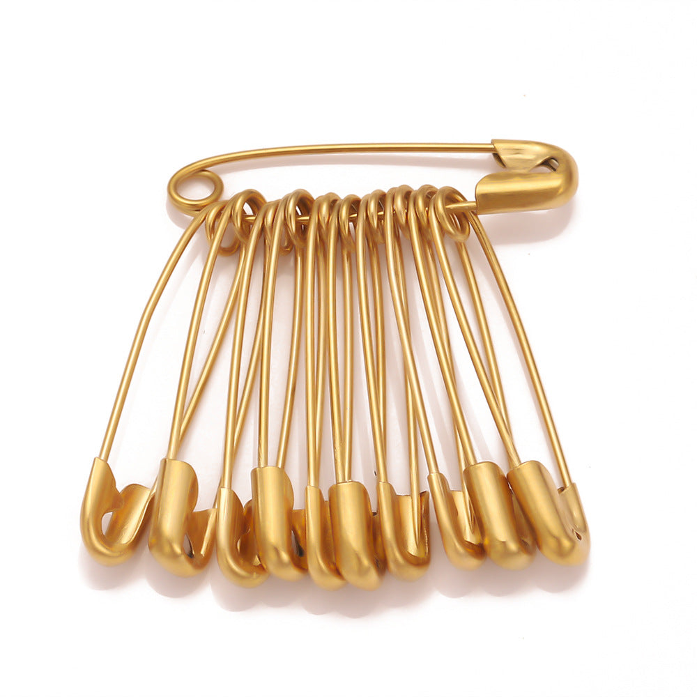 Vacuum Plated Stainless Steel Pin DIY Accessories Cuff Brooch High Strength Bold Safety Pin Insurance Pin
