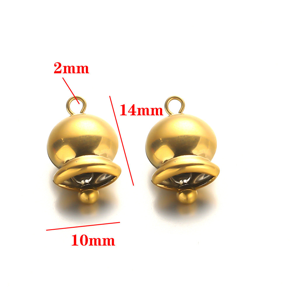 Stainless steel drip bell pendant DIY jewelry accessories earrings pendant small daisy bell love gold pendant
