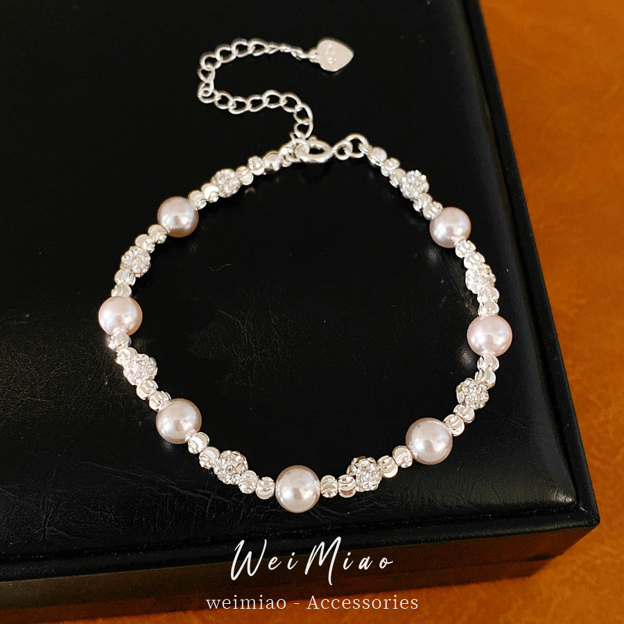 Beaded zircon pearl necklace light luxury niche high-end collarbone chain daily versatile fashion jewelry set wholesale