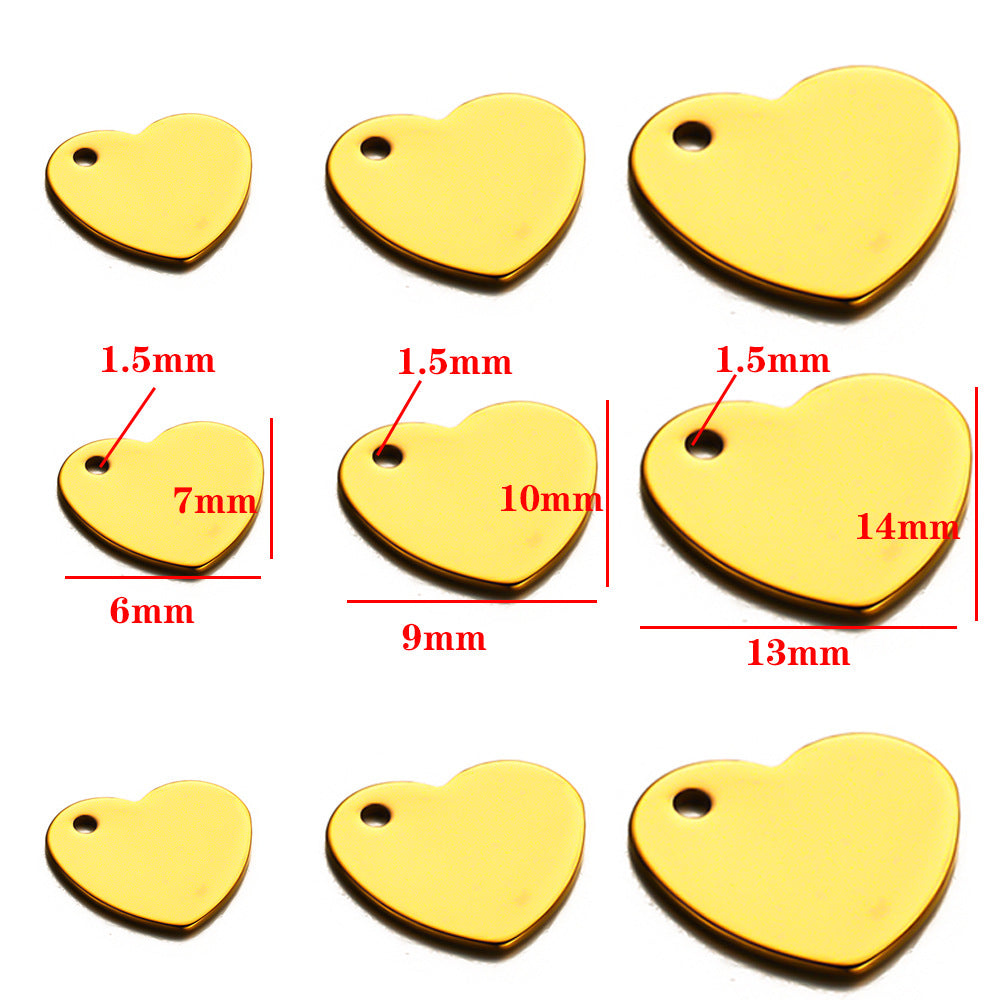 Stainless steel love single hole pendant DIY jewelry accessories connecting piece small pendant tail piece handmade jewelry accessories