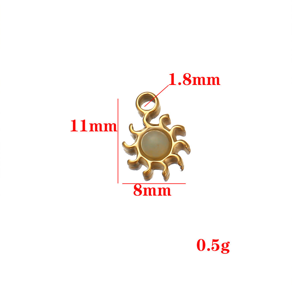 Sunflower pendant DIY handmade European and American jewelry accessories vacuum plated pendant pendant collarbone chain accessories pendant