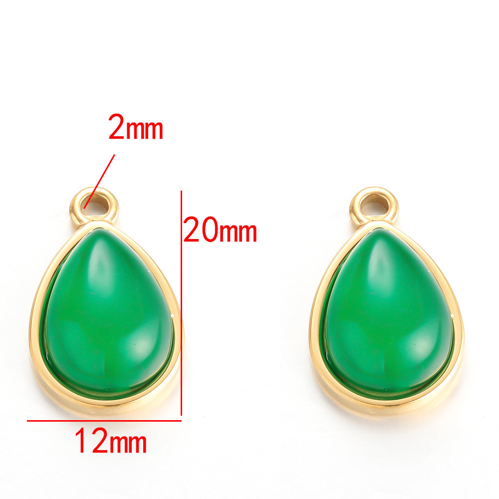 Natural stone stainless steel pendant 18k real gold titanium steel pendant pendant bracelet necklace stainless steel pendant material