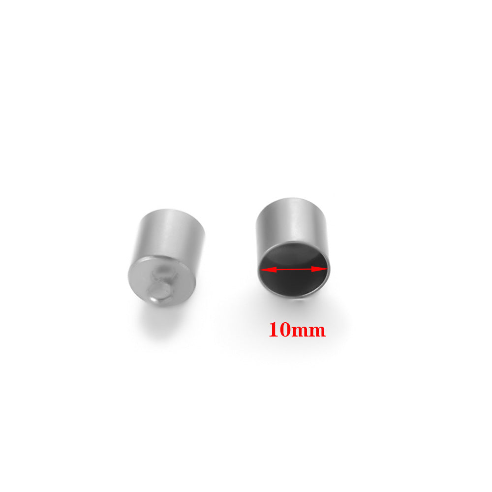 18k stainless steel bucket DIY jewelry accessories leather rope buckle hanging bell multi-purpose cap leather rope connection tail buckle