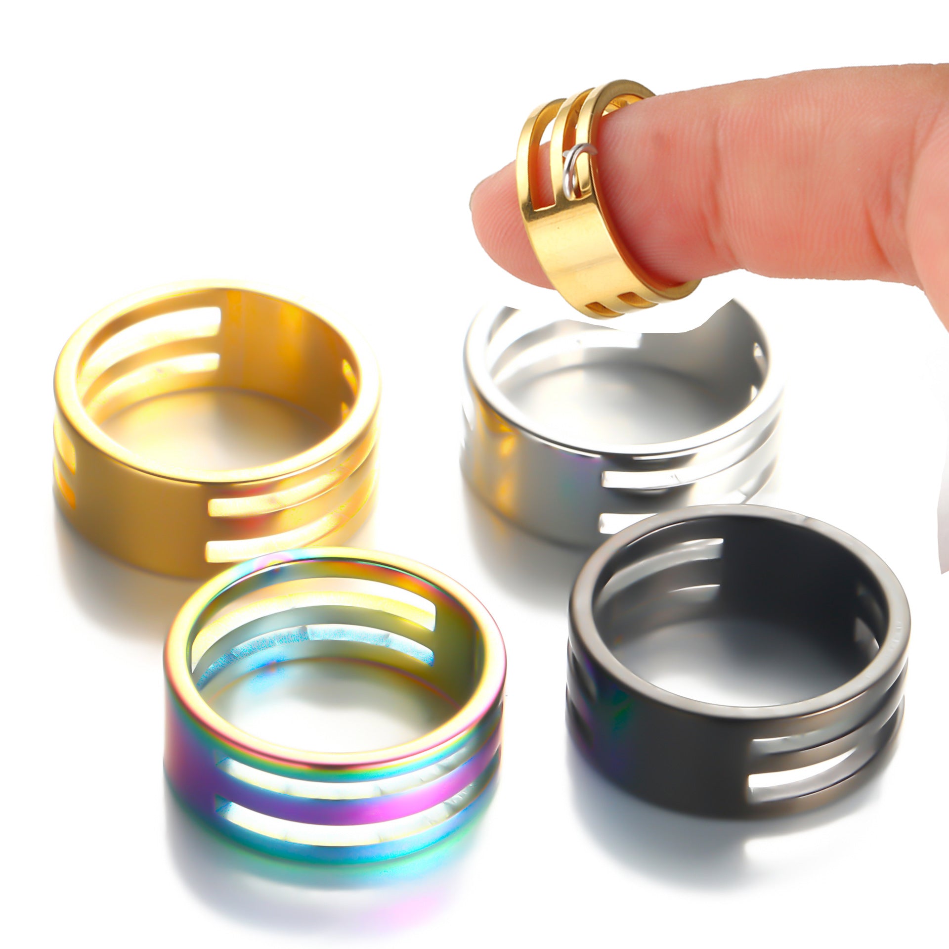 Stainless steel handmade ring ring empty holder open ring closed single ring opener DIY jewelry tools ring ring accessories