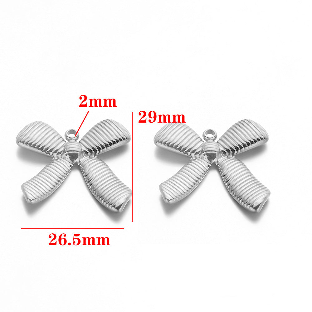 304 stainless steel gold bow pendant, fashionable versatile pendant pendant DIY necklace pendant jewelry accessories