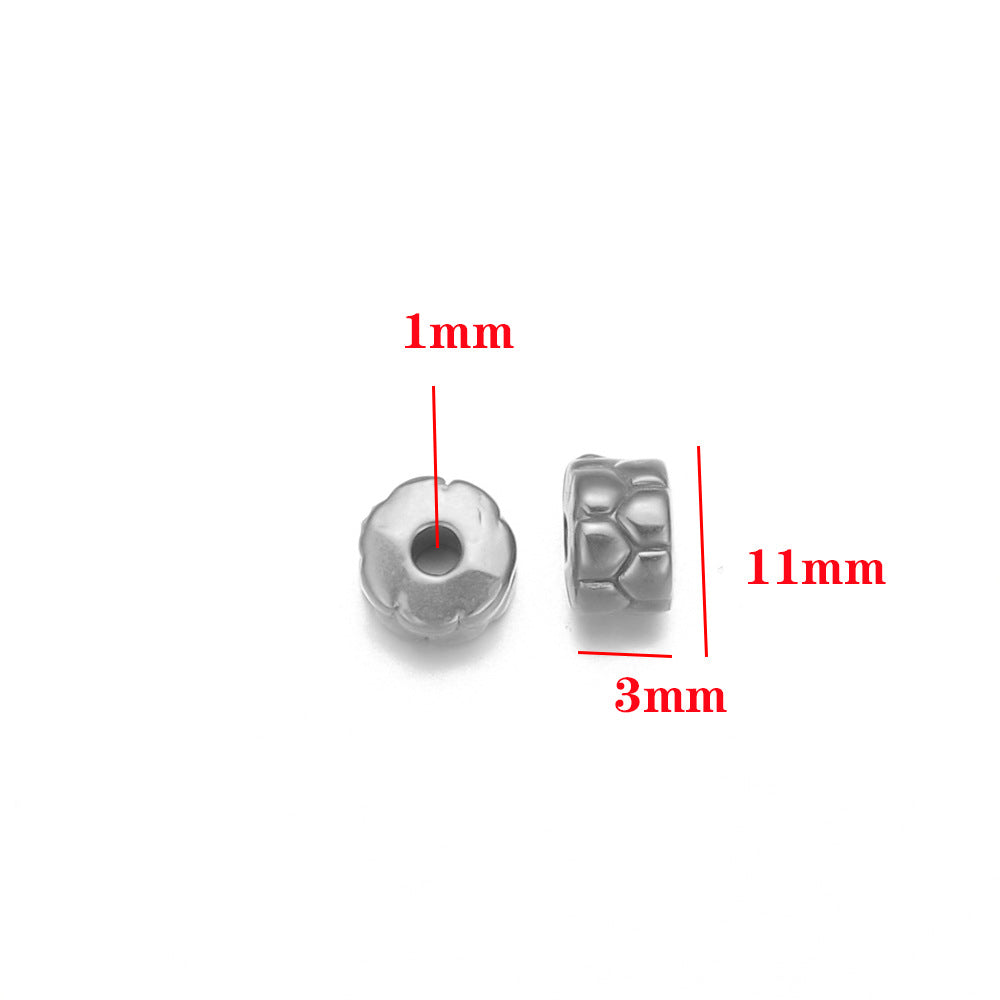 Stainless steel bead spacer loose beads DIY handmade necklace bead accessories pendant color retention waterproof furnace bead spacer accessories DIY