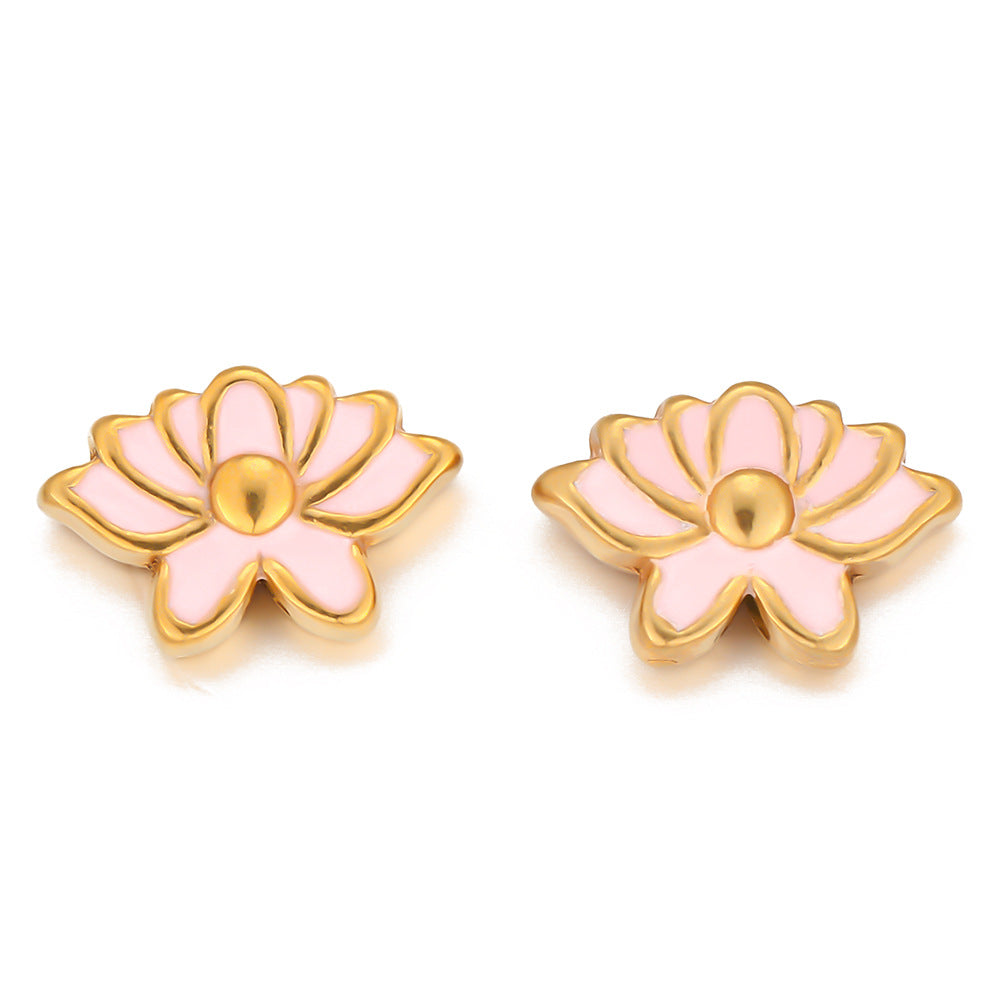Stainless steel oil drop lotus bead accessories bead pendant DIY chain bracelet accessories material jewelry pendant