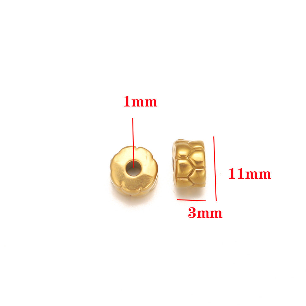 Stainless steel bead spacer loose beads DIY handmade necklace bead accessories pendant color retention waterproof furnace bead spacer accessories DIY