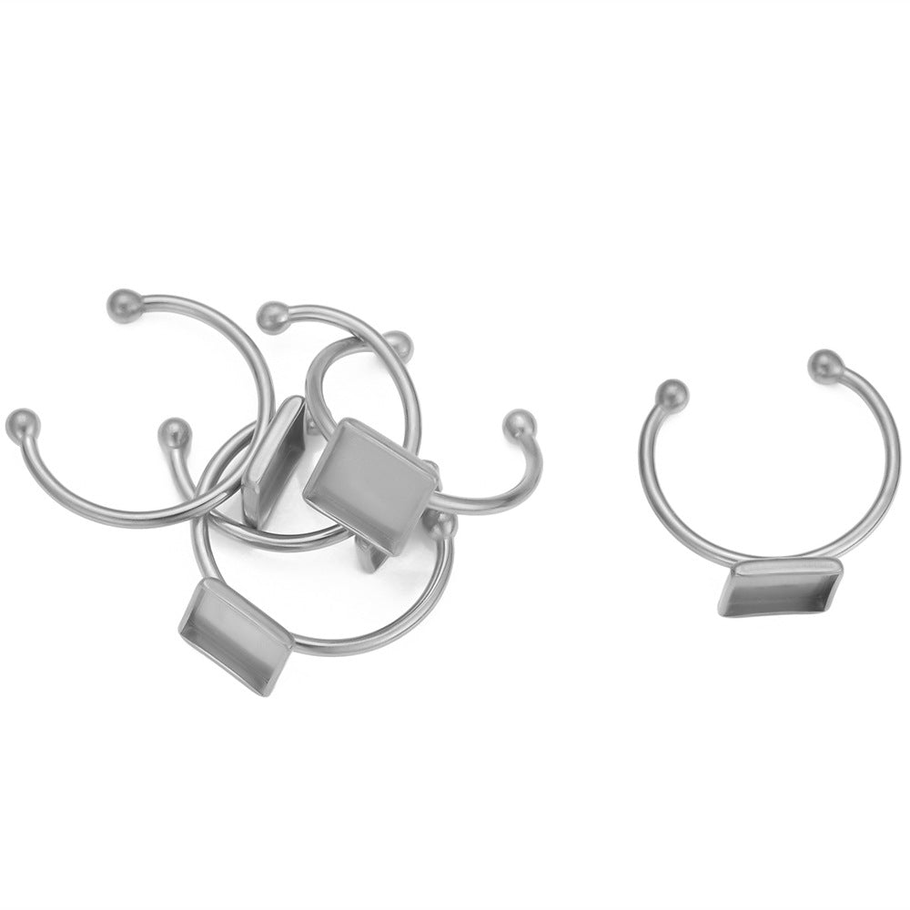 Ring female non-fading 8mm ring holder DIY jewelry accessories ring Korean ins index finger ring plain ring accessories