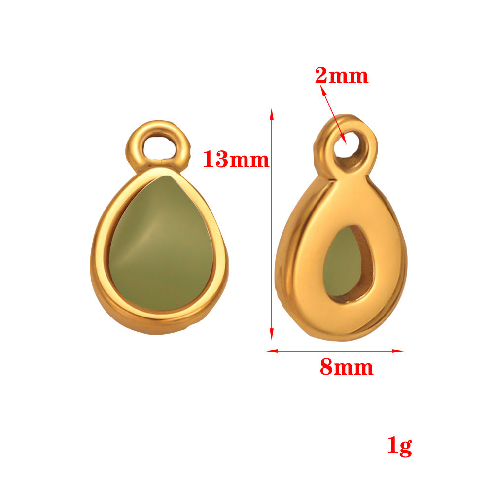 New European and American pendants, stainless steel natural stone necklaces, pendants, DIY jewelry accessories, small pendants, pendants wholesale.