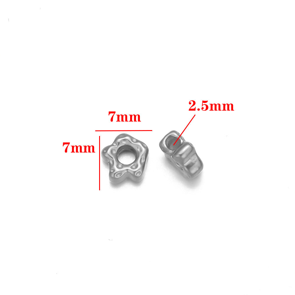 Stainless steel bead spacer loose beads DIY handmade necklace bead accessories pendant color retention waterproof furnace bead spacer accessories DIY