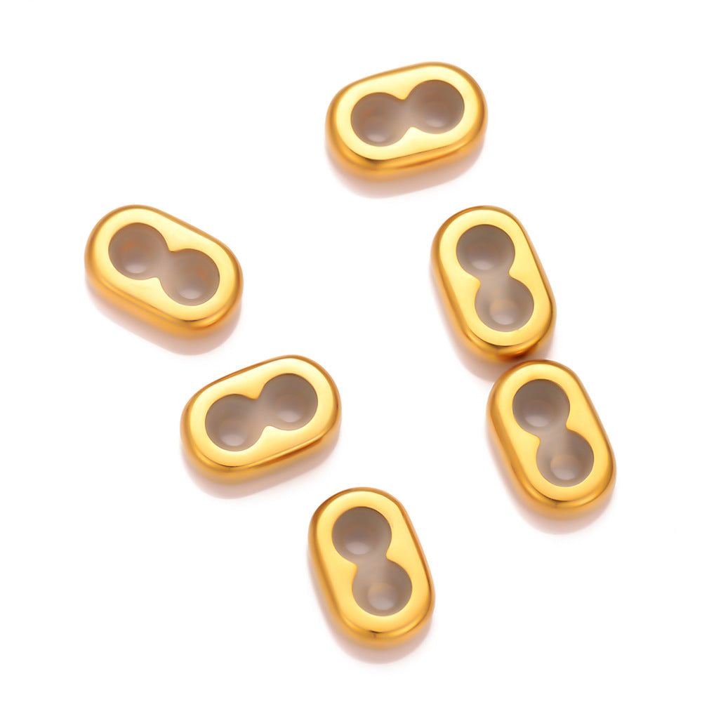 Stainless steel gold 8-character buckle, leather rope adjustment buckle DIY jewelry accessories, built-in silicone bracelet buckle, pig nose buckle accessories