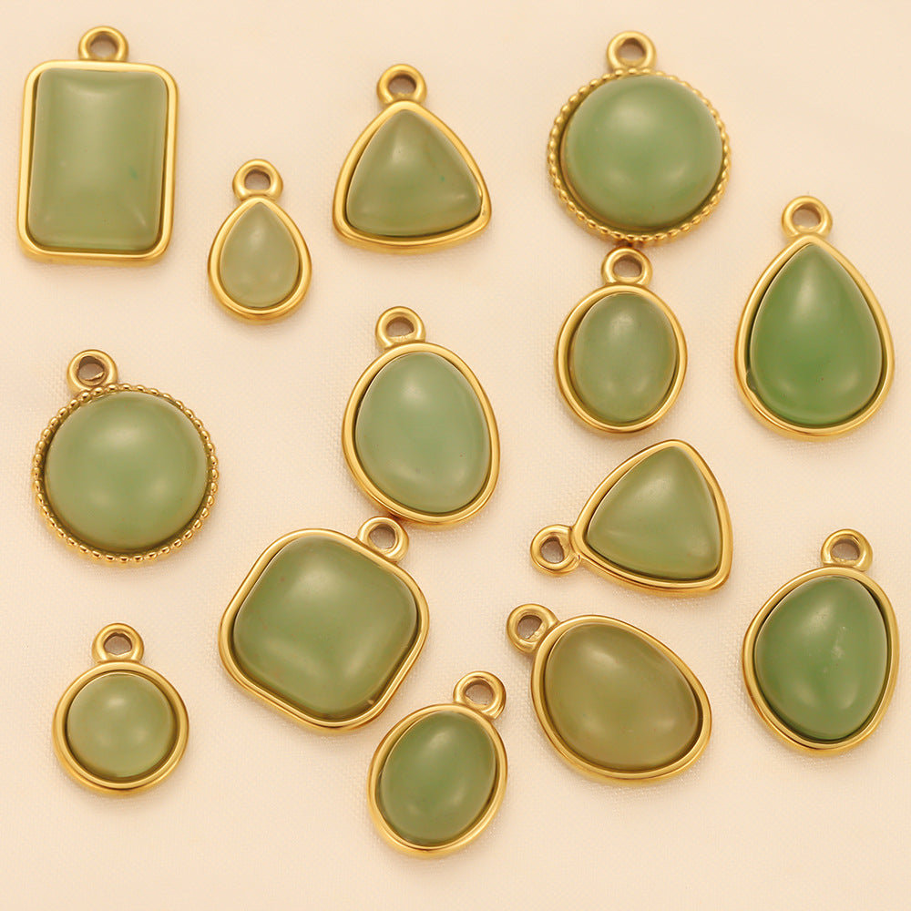 New European and American pendants, stainless steel natural stone necklaces, pendants, DIY jewelry accessories, small pendants, pendants wholesale.